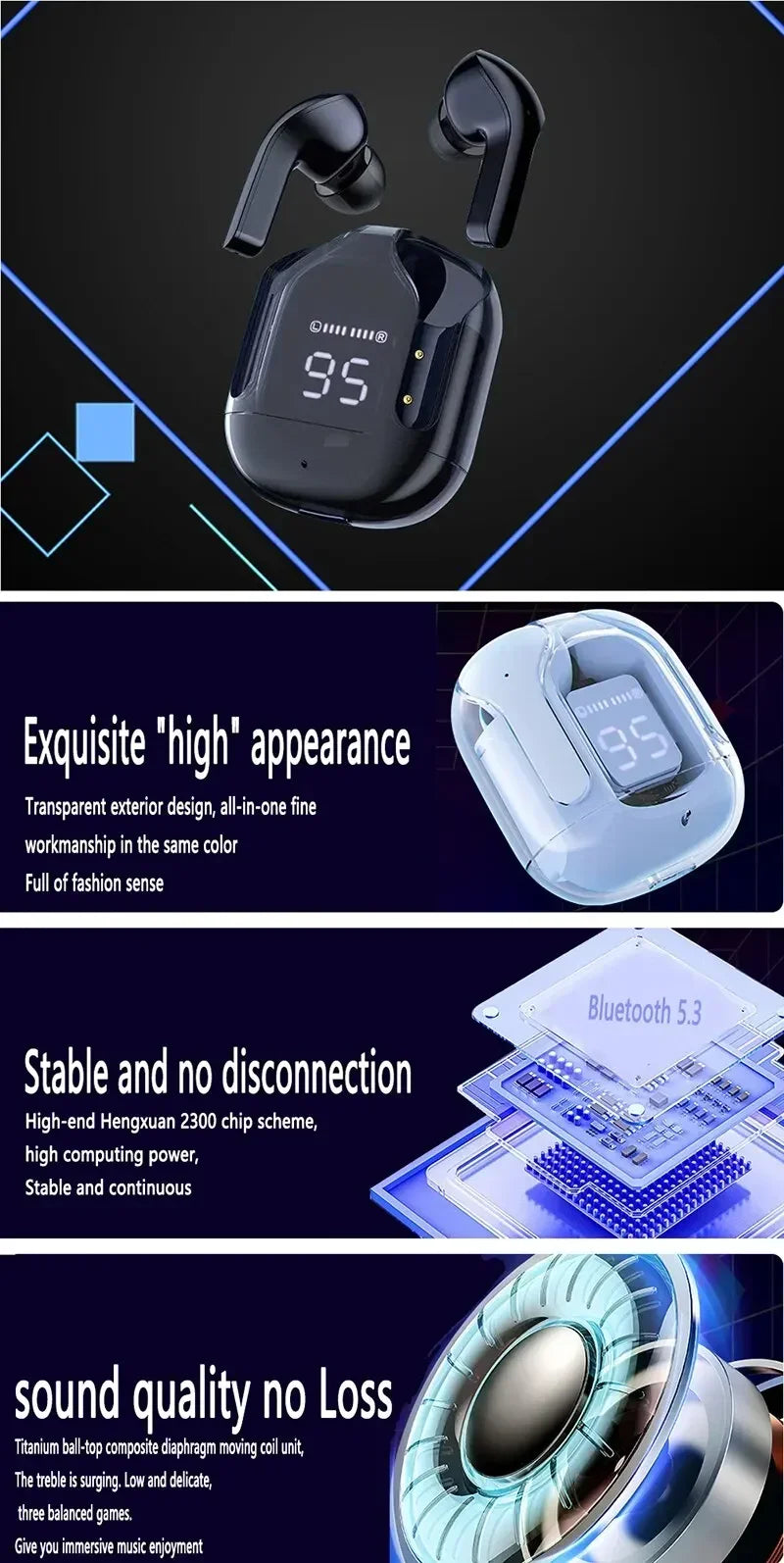 T2 Wireless Bluetooth Earphones